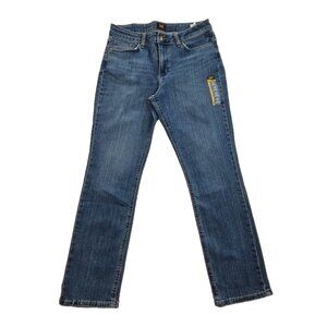 Lee Jeans Women's 12M Med Wash Straight Friction NWT Resistant Stretch Denim